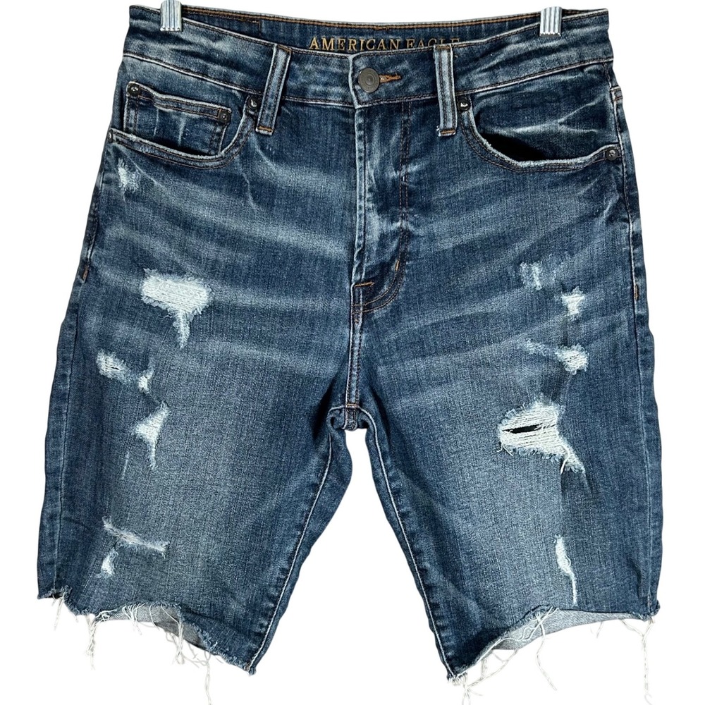 American Eagle Ne(x)t Level Flex Distressed Denim Shorts Mens Size 31 Jorts